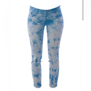 Maison Scotch La Parisienne Skinny Jeans 27/32 Memory Blue Tie Dye  NWT $149